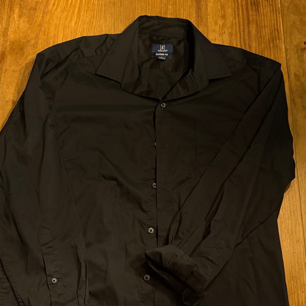George Men's Black Shirt